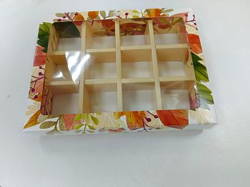 Коробка с окном под 12 конфет Осенний колокольчик, 19,5 х 15 х 3,6 см