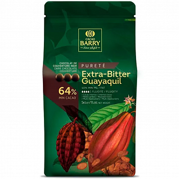 Шоколад темный кувертюр Extra-Bitter Guayaquil, 64%, Cacao Barry, 5 кг
