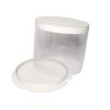 Круглая прозрачная коробка Тубус (Цилиндр) белая для торта d25 h22