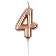Свеча-цифра "4" Розовое золото, 4,5 см