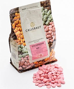 Шоколад розовый со вкусом клубники, Callebaut, каллеты, 250 г