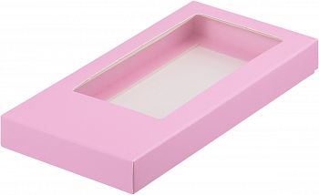 Коробка для шоколадной плитки 160*80*17 мм (розовая матовая)