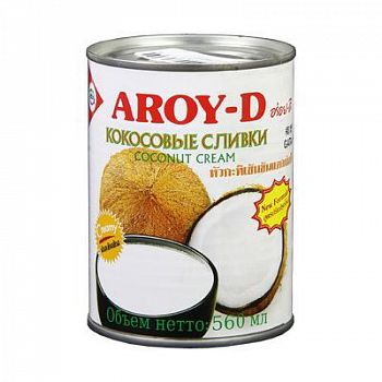 Кокосовые сливки 70%, Aroy-D, 560 мл