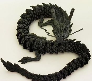 Дракон пластиковый черный (символ года), 47 см