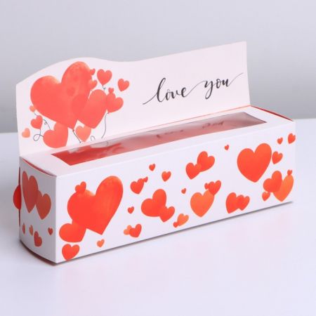 Коробочка для макарун «Love you», 18 х 5,5 х 5,5 см