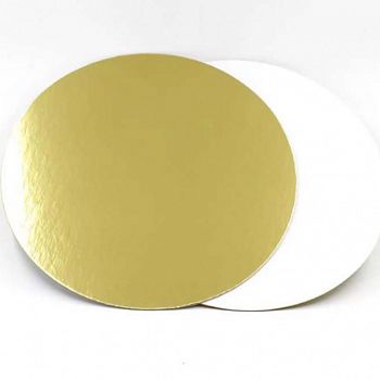 Подложка для торта круглая (золото, белая) d 30 см толщ. 3,2 мм