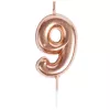 Свеча-цифра "9" Розовое золото, 4,5см