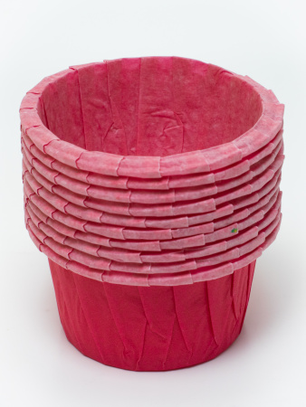 Капсулы для маффинов с бортиком, розовые d50 x 40 мм, 1 шт