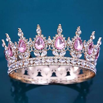Корона "Барбара" золото с ярко-розовым камнем