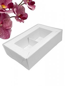 Коробка для конфет с пластиковой крышкой 115*70*30 мм (2) (белая)