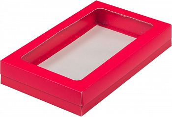 Коробка для клубники в шоколаде 250*150*40 мм (красная матовая)