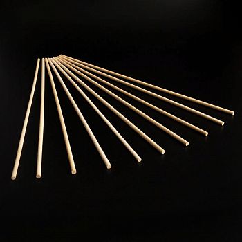 Палочки деревянные для укрепления ярусов, h=30 см, d=4 мм, 10 шт