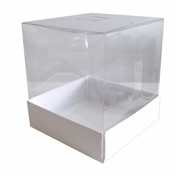 Коробка с прозрачной крышкой 80*80*90, белый
