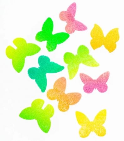 Вафельные бабочки цветные двухсторонние, 10 шт, МИКС №6