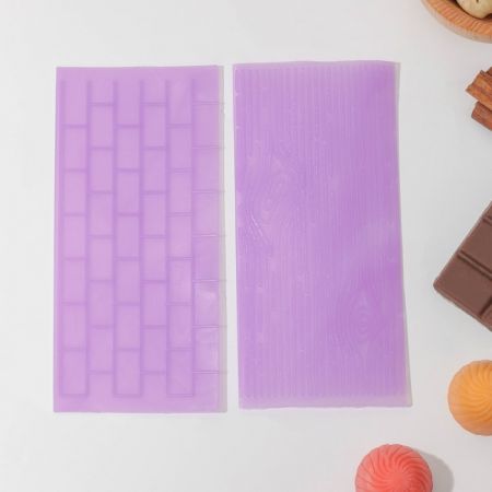 Набор печатей для шоколада и кондитерских изделий Доляна «Плитка», 2 шт, 14×7 см, цвет МИКС