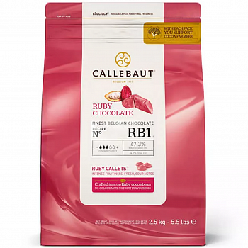 Шоколад рубиновый "Callebaut", 47,3% какао, каллеты 2,5 кг