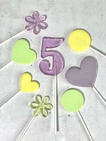 Набор леденцов для торта "Цифра 5" (лиловый), 8 шт