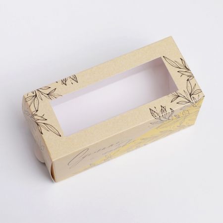 Коробка для макарун «Сделано с любовью»,12 ×5.5 × 5.5 см