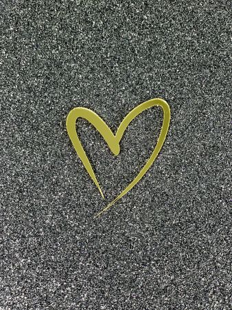 Топпер мини "Сердце рисованное" золото, 3 х 3 см