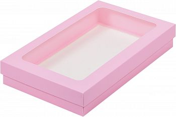 Коробка для клубники в шоколаде 250*150*40 мм (розовая матовая)