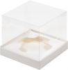 Коробка для торта и кулича с прозрачным куполом Белая с ложементом 15 х 15 х 14 см
