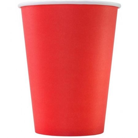 Бумажный стаканчик красный 300 мл (1 шт)