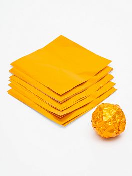 Фольга оберточная для конфет Оранжевая, 8 х 8 см, 100 шт