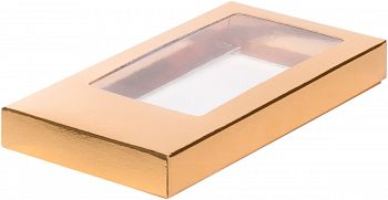 Коробка для шоколадной плитки 180*90*17 мм (золото)