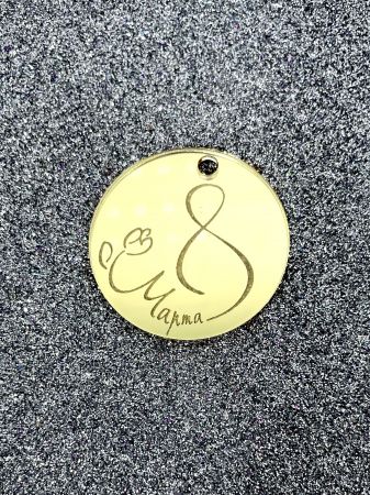 Топпер мини "Медальон 8 марта" золото, 4 см