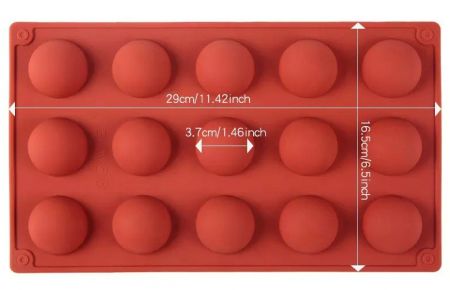 Форма силиконовая Полусферы, d 3,7 см, 15 ячеек