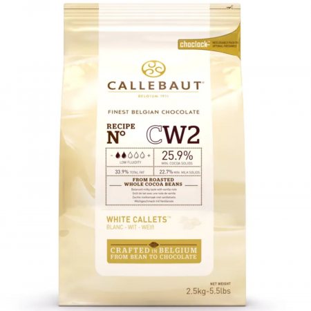 Шоколад белый "Callebaut", 25,9% какао, каллеты 2,5 кг