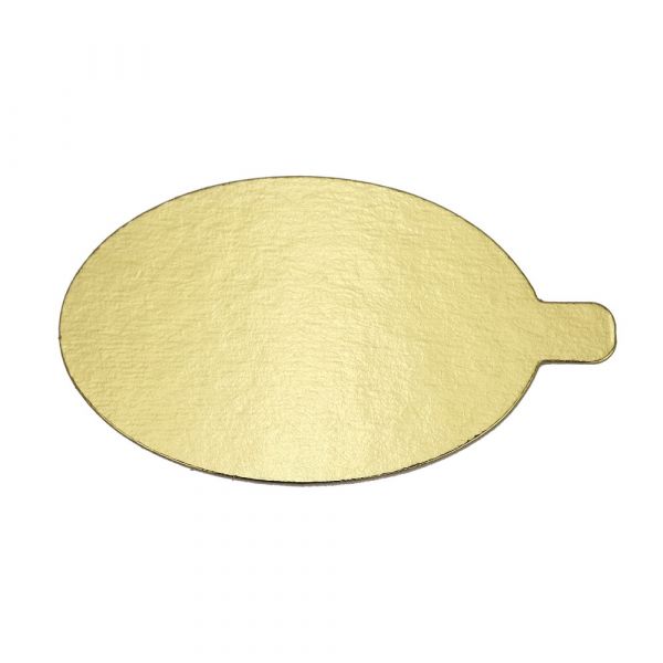 Подложка круглая с ручкой (золото, белая) d 8 см, 1,5 мм