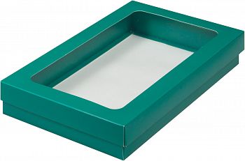 Коробка для клубники в шоколаде 250*150*40 мм (зеленая матовая)