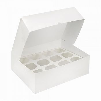 Коробка для 12 капкейков без окна, 350 х 250 х 100 мм (белая)