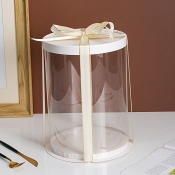 Коробка для торта прозрачная Тубус (Цилиндр) d-22 см, h-23(24) см, Китай