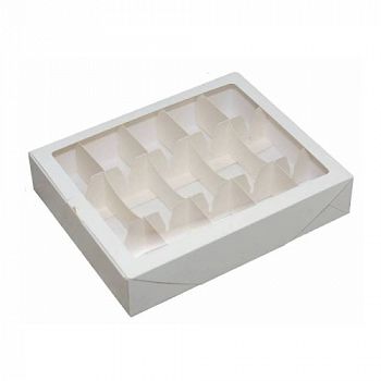 Коробка для 10 кейк-попсов с окошком белая, 250 х 200 х 50 мм