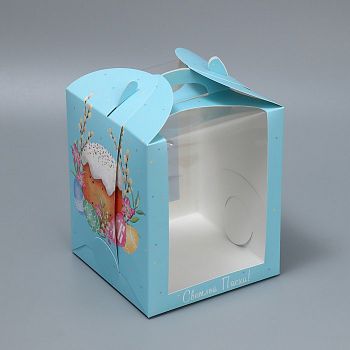 Складная коробка под маленький торт «Пасха», 15 × 15 × 18 см