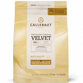 Шоколад белый Velvet "Callebaut", 32% какао, каллеты 2,5 кг