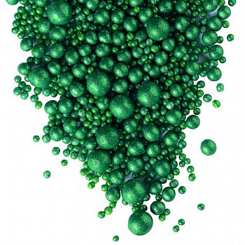 Драже рисовое в глазури "Блеск Зеленый" (701), мелкая фасовка