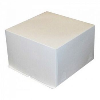 Коробка для торта без окна, белая 30 х 30 х 19 см, (дно 29,5 см)