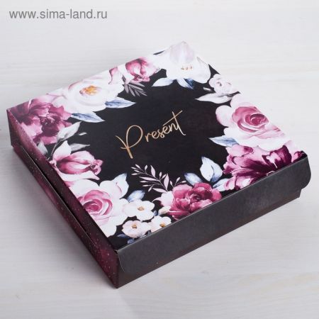 Коробка складная «Present», 14 × 14 × 3.5 см