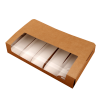 Коробка для эклеров и эскимо  с пластиковой крышкой 250*150*50 (5) мм (крафт)