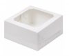 Коробка для бенто-торта с окном 120*120*80 мм (белая)