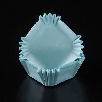 Капсулы для конфет голубые квадрат. 35*35 мм, h 20 мм, мини-упаковка