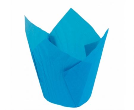 Форма-тюльпан для выпечки синяя 80 х 50 мм, 1 шт