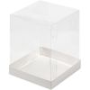 Коробка под торт и кулич с прозрачным куполом ложементом 150*150*200 (белая)