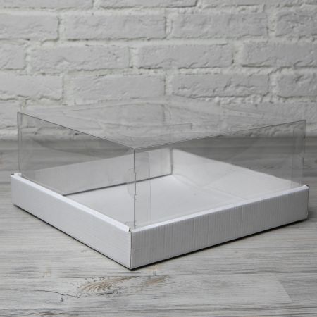 Коробка для торта 25х25х12 см с крышкой Пэт