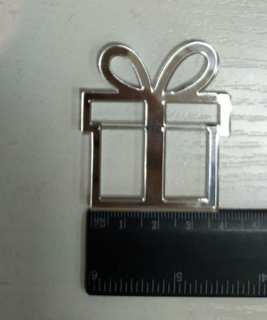Топпер мини "Подарок" (серебро) 4,5 х 4 см