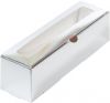 Коробка для макарон с окошком 210*55*55мм (1) (серебро)