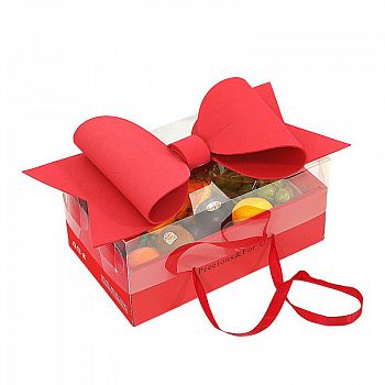 Коробка с бантом для сладостей (красная), 35 х 21 х 16,5 см